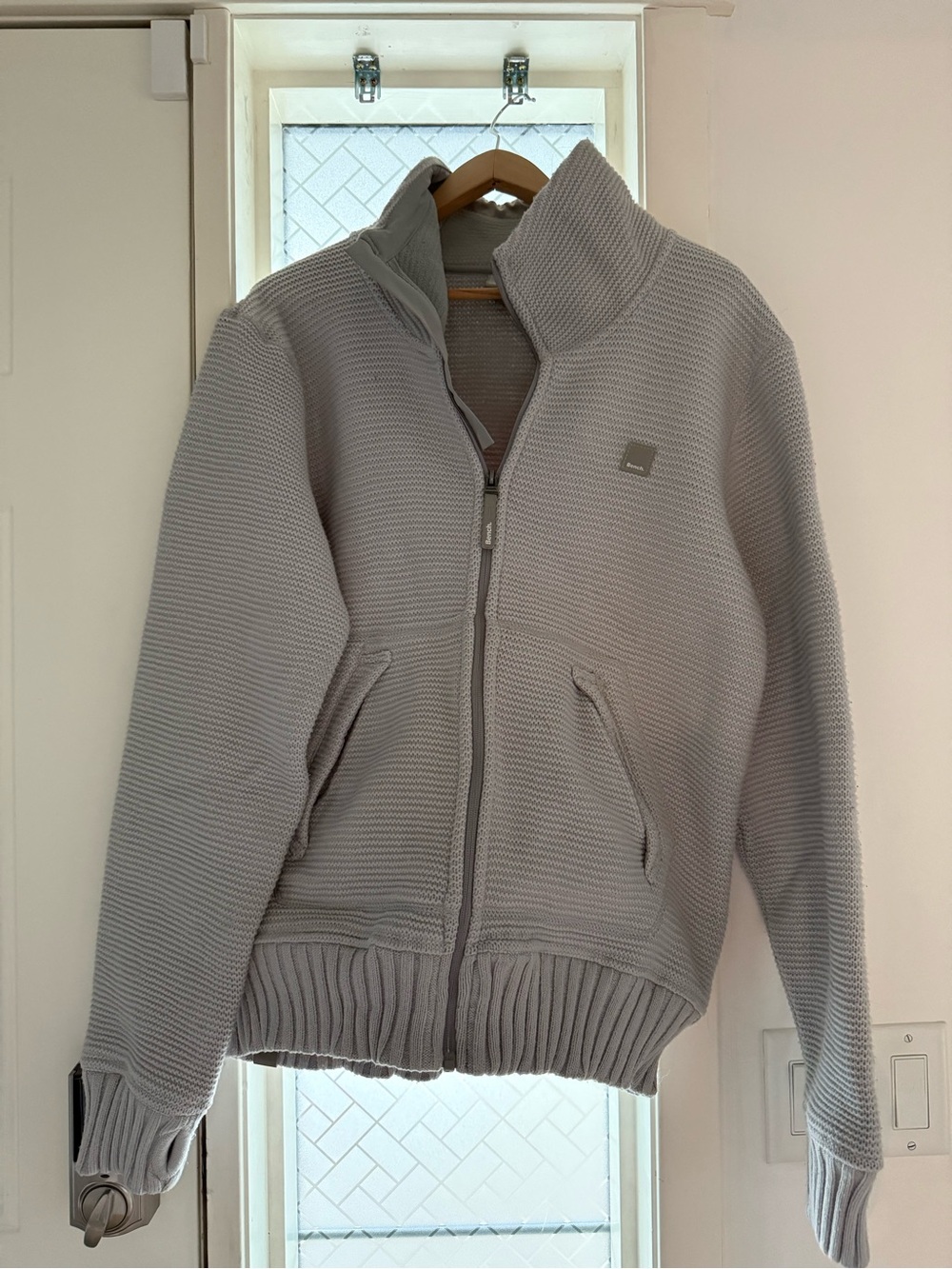 Bench Light Gray Teddy Zip-Up Jacket